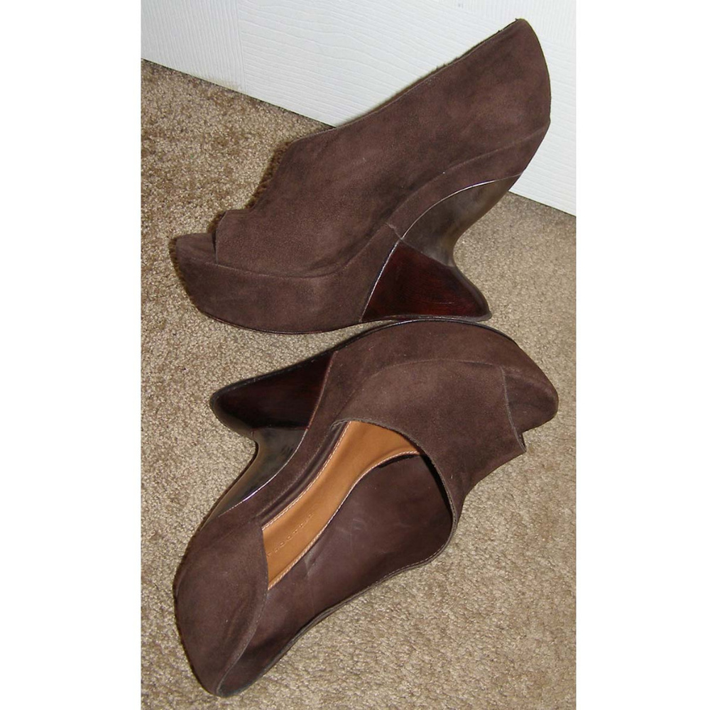 New sz 9 Leifsdottir Brown Suede Wedge Shoes - Picture 6 of 8